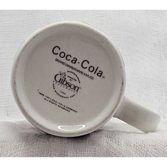 VTG Coca-Cola Coke Coffee Mug Gibson Red Black Checked Checker - Picture 7 of 7
